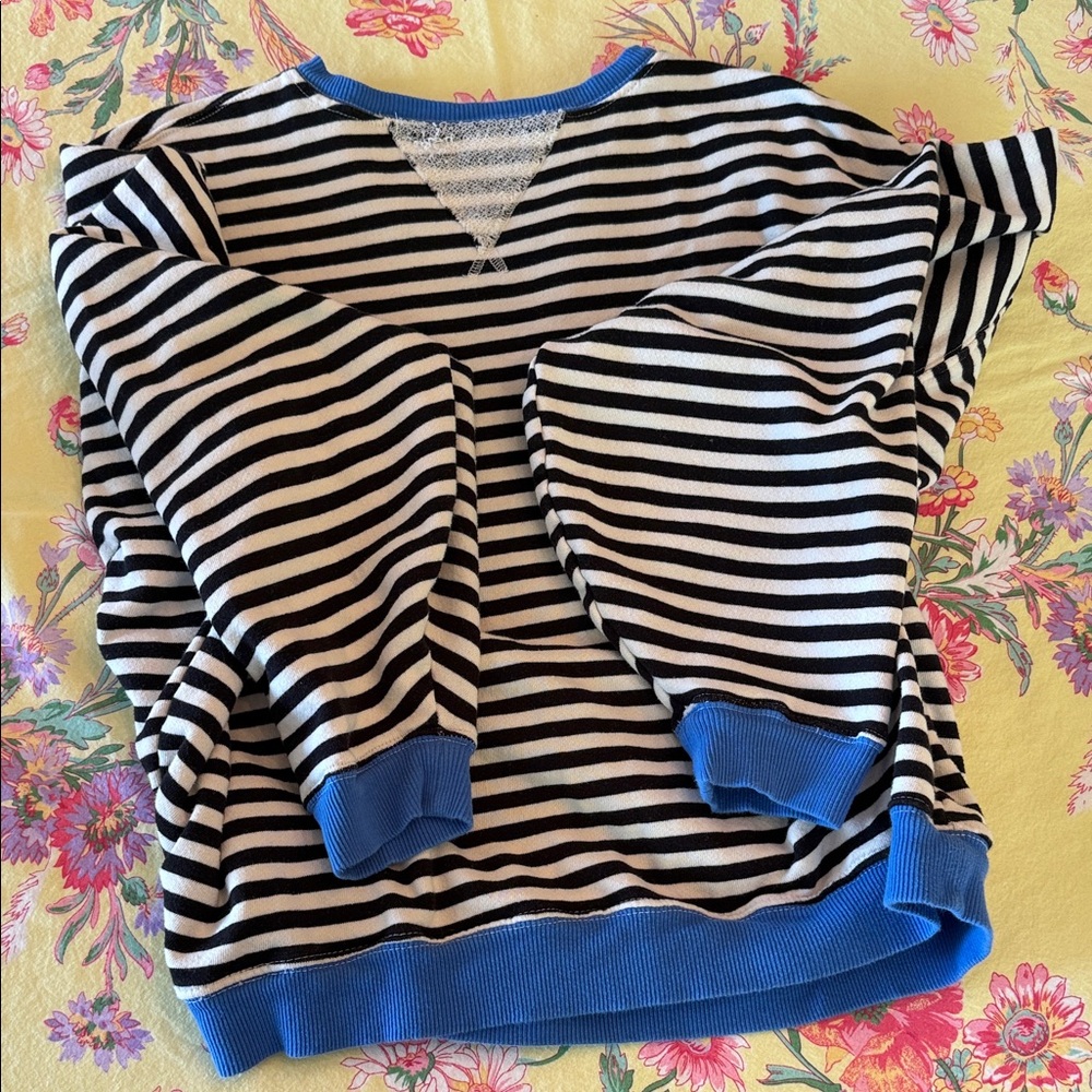 Classic Striped Oversized Crewneck by Free People Size Small